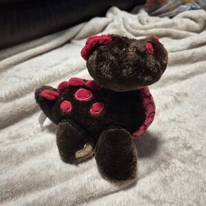 Ganz Webkinz Cocoa Dinosaur HM338 Brown Pink Plush Animal Retired No Code